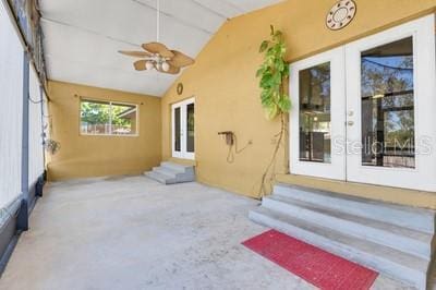 exterior space featuring french doors