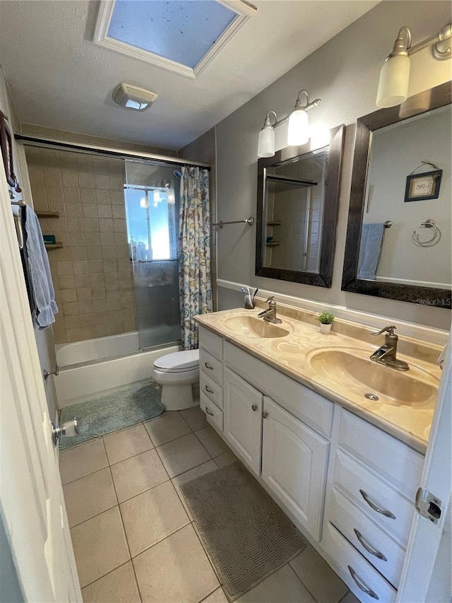 879 Little Bend Rd, Altamonte Springs, FL 32714 - full bath with double vanity, shower / bath combination with curtain, and tile patterned floors