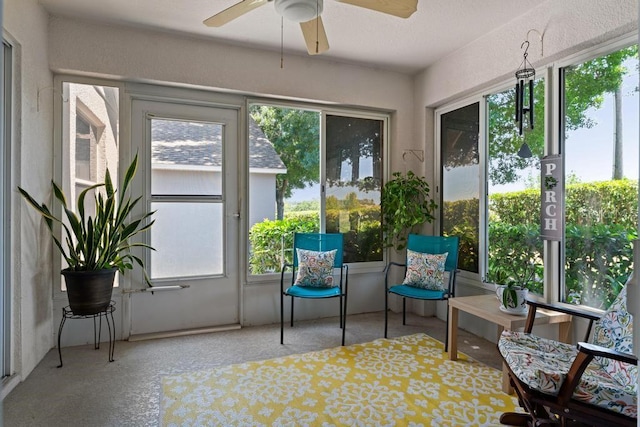 4386 Sambourne St, Clermont, FL 34711 - sunroom with a ceiling fan