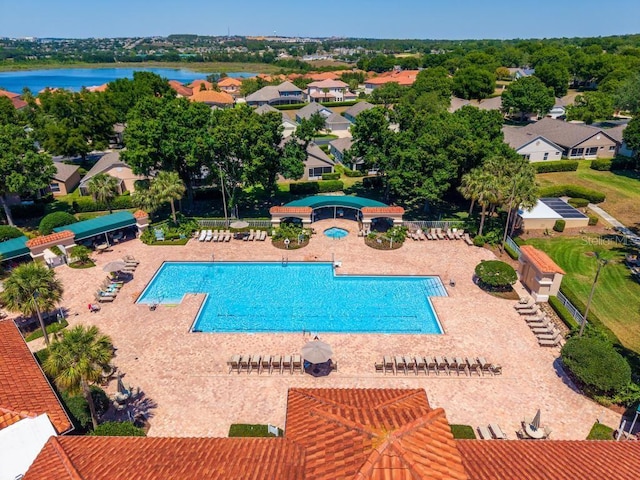 4386 Sambourne St, Clermont, FL 34711 - pool with fence, a water view, and a residential view