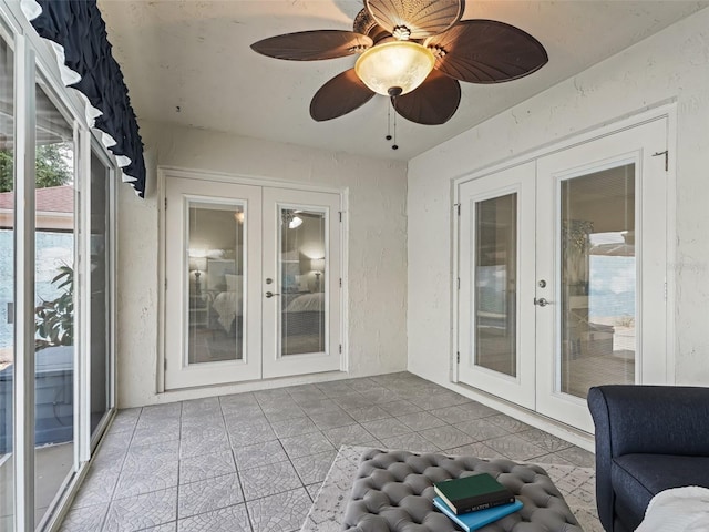sunroom with french doors