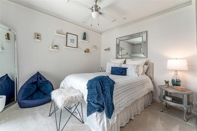 1111 Myrtle Breezes Ct, Fruitland Park, FL 34731 - carpeted bedroom with crown molding and a ceiling fan