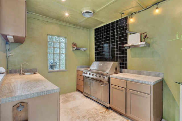 9642 Bear Lake Rd, Apopka, FL 32703 - exterior space with a sink, open shelves, and light countertops