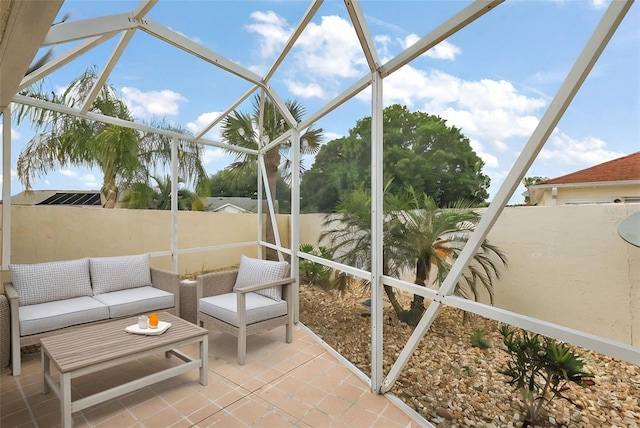 1323 Balboa Ct, The Villages, FL 32159 - sunroom / solarium featuring outdoor lounge area