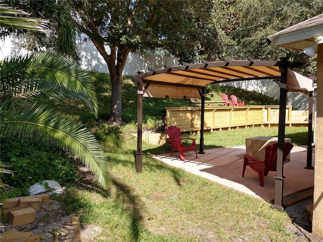 1307 Rain Forest Ln, Minneola, FL 34715 - view of grassy yard featuring a patio and a pergola