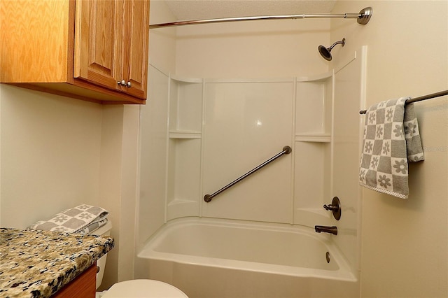 full bath with bathtub / shower combination and toilet