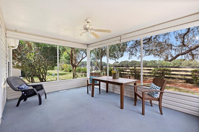 8097 SE 174th Belhaven Loop, The Villages, FL 32162 - sunroom featuring a ceiling fan