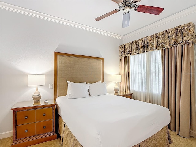 1356 Centre Court Ridge Dr Unit 103, Reunion, FL 34747 - bedroom featuring light carpet, a ceiling fan, and crown molding