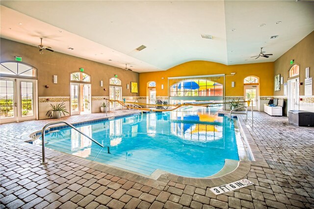 pool with ceiling fan
