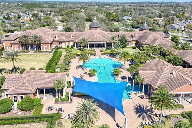 aerial view with a residential view