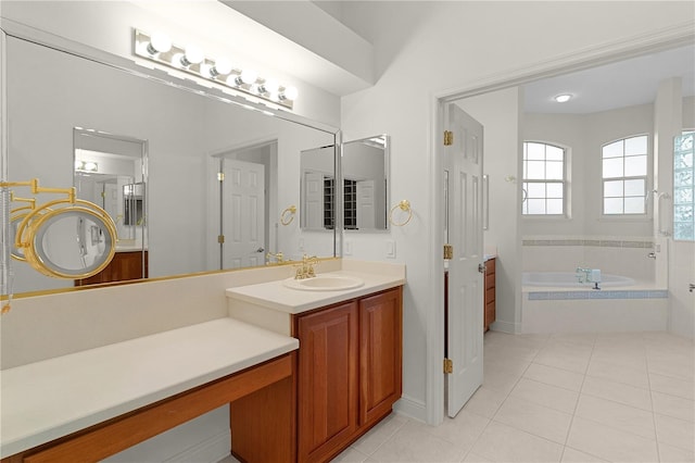 1721 Sunset Ridge Dr, The Villages, FL 32162 - full bath with a bath, vanity, and tile patterned floors