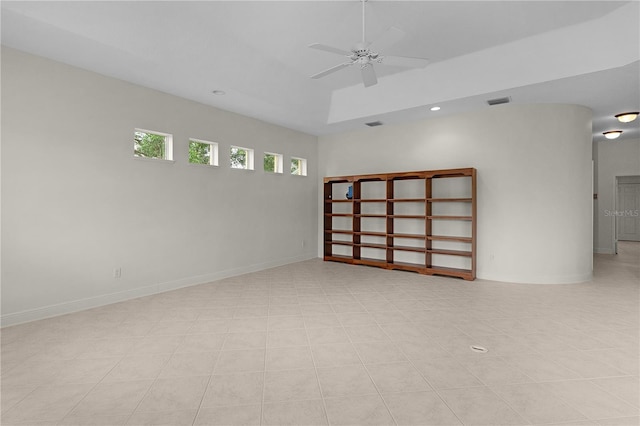 1721 Sunset Ridge Dr, The Villages, FL 32162 - empty room with ceiling fan, baseboards, and recessed lighting