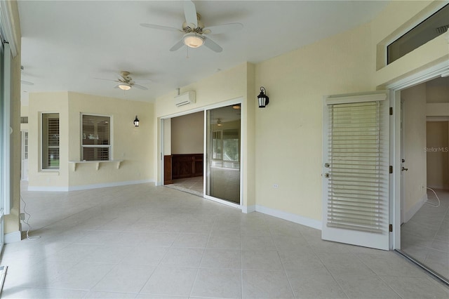 1721 Sunset Ridge Dr, The Villages, FL 32162 - unfurnished sunroom featuring an AC wall unit