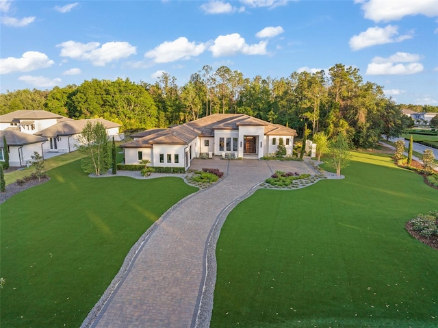 exterior space with a front lawn