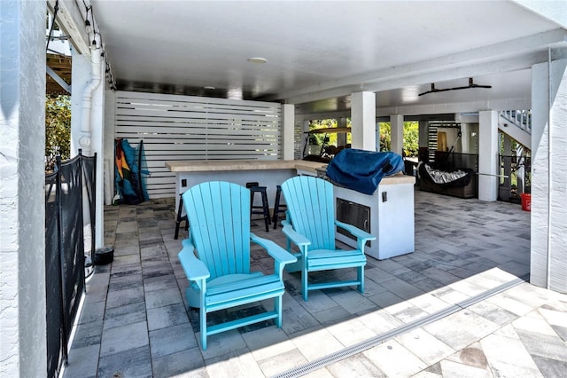 view of patio / terrace with outdoor dry bar