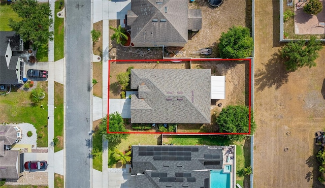 aerial view featuring a residential view