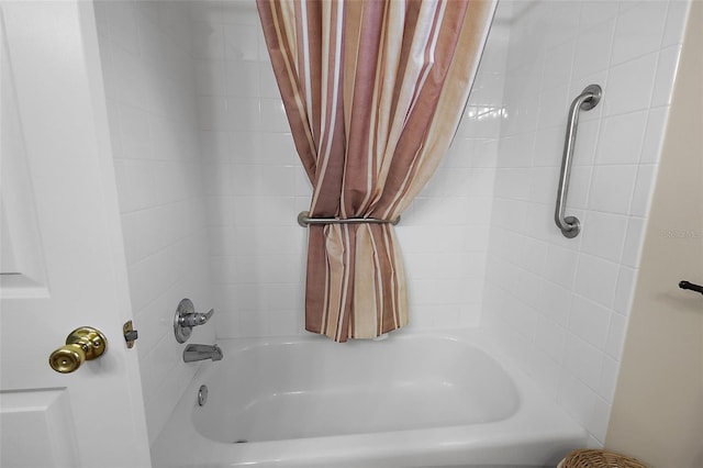 full bath featuring shower / bath combination with curtain