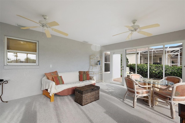 sunroom / solarium with visible vents