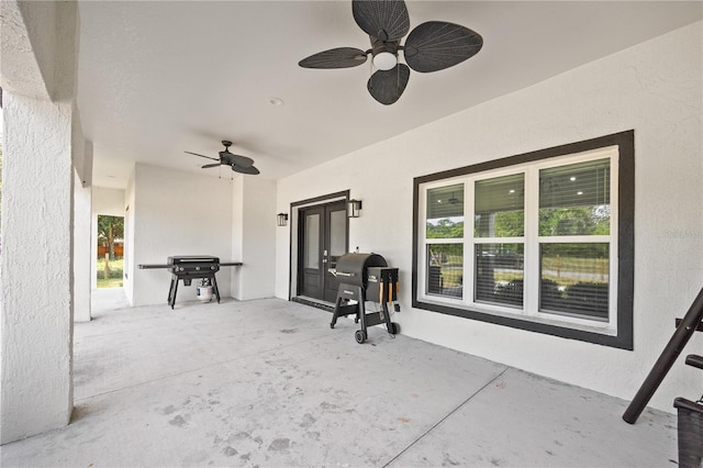view of patio / terrace with ceiling fan