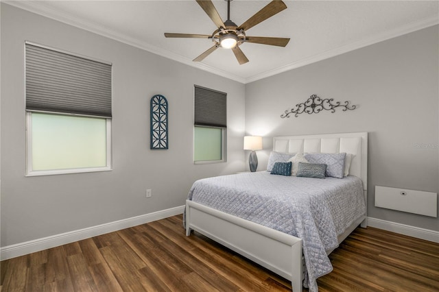 8492 Hartford Way, Mount Dora, FL 32757 - bedroom featuring ornamental molding, wood finished floors, and ceiling fan