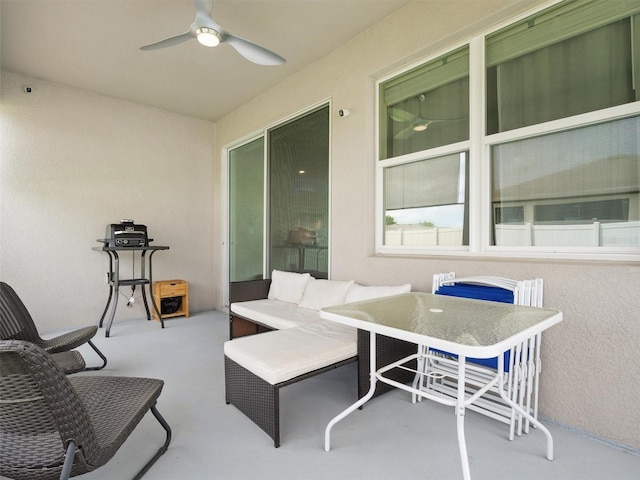 view of patio / terrace with a ceiling fan