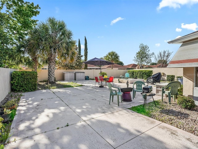 view of patio / terrace with a fenced backyard