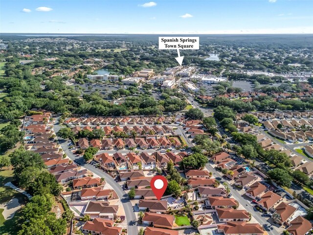 drone / aerial view with a residential view