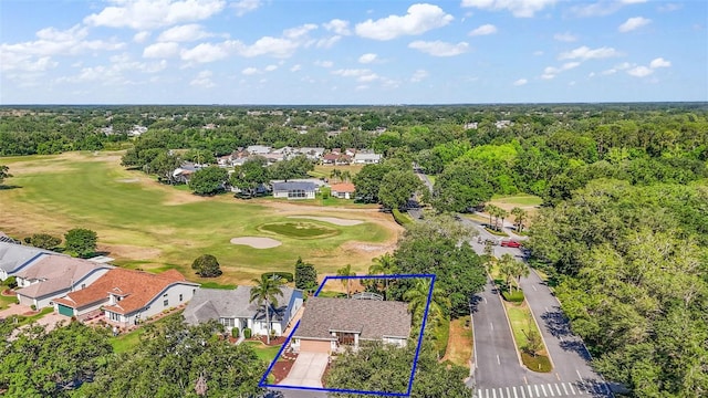 bird's eye view featuring view of golf course and a residential view