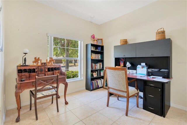 2641 Meadow View Ct, Kissimmee, FL 34746 - office area with baseboards and light tile patterned floors