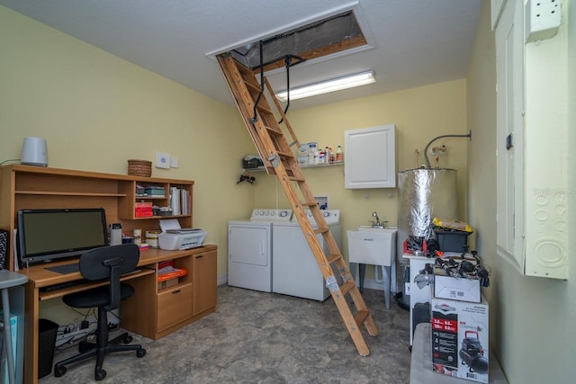2539 Caithness Way, Clermont, FL 34714 - office space with independent washer and dryer, a sink, and tile patterned floors