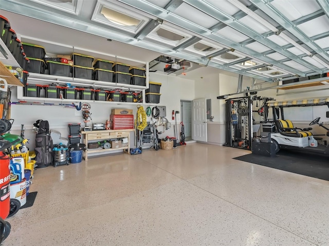 garage with electric panel