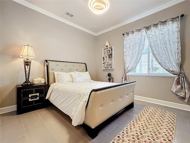 1473 Lakemist Ln, Clermont, FL 34711 - tiled bedroom with baseboards, visible vents, and ornamental molding