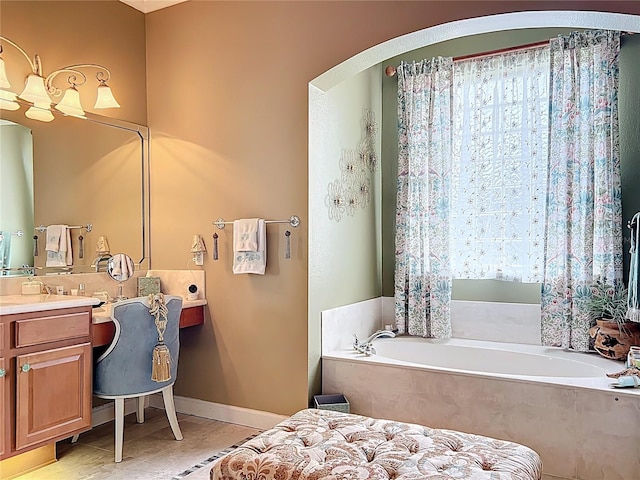 1473 Lakemist Ln, Clermont, FL 34711 - full bath featuring vanity, baseboards, and a bath