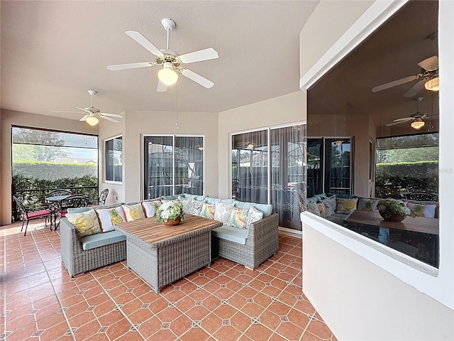1473 Lakemist Ln, Clermont, FL 34711 - exterior space with an outdoor hangout area and ceiling fan