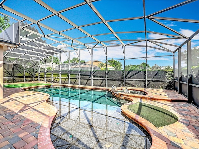 1473 Lakemist Ln, Clermont, FL 34711 - view of pool with a patio, a lanai, and a pool with connected hot tub