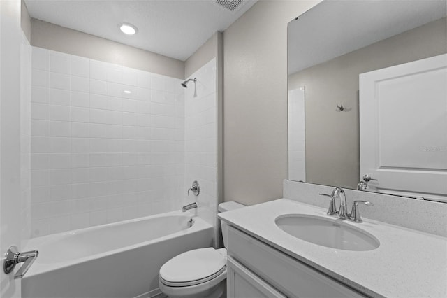 5354 Travertine St, Mount Dora, FL 32757 - bathroom featuring shower / bath combination, vanity, toilet, and visible vents