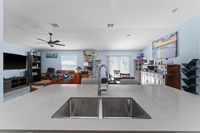 5354 Travertine St, Mount Dora, FL 32757 - kitchen featuring open floor plan, visible vents, plenty of natural light, and a sink