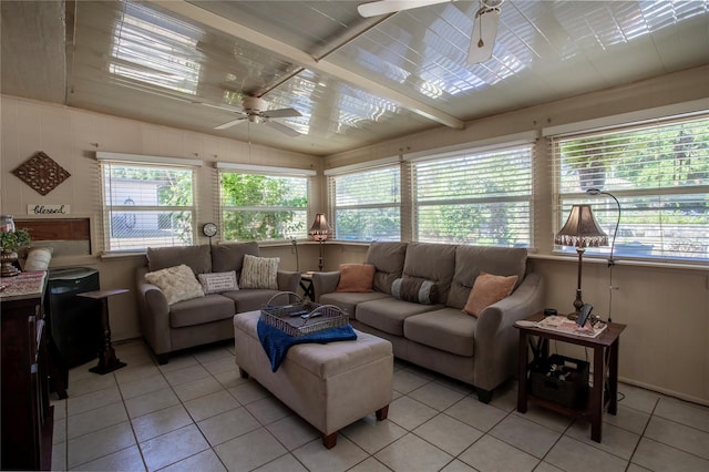 616 Third Ave, Lady Lake, FL 32159 - living room featuring ceiling fan and light tile patterned floors