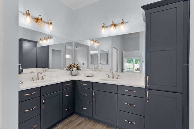 2129 Landrea Loop, The Villages, FL 32163 - full bath featuring a sink, double vanity, and wood finished floors