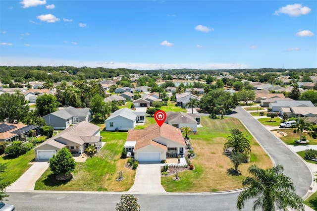 bird's eye view featuring a residential view