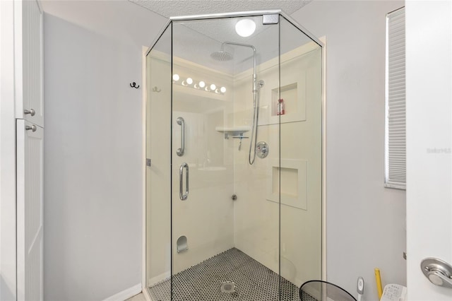 full bathroom featuring a stall shower