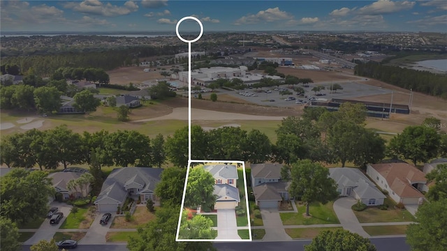 bird's eye view with a residential view