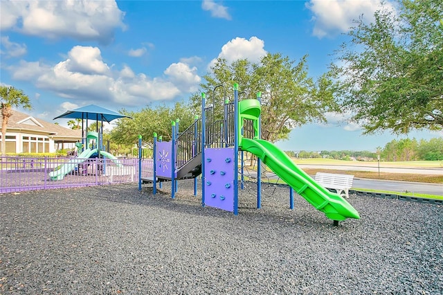 communal playground with fence