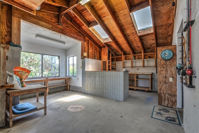 interior space featuring a skylight