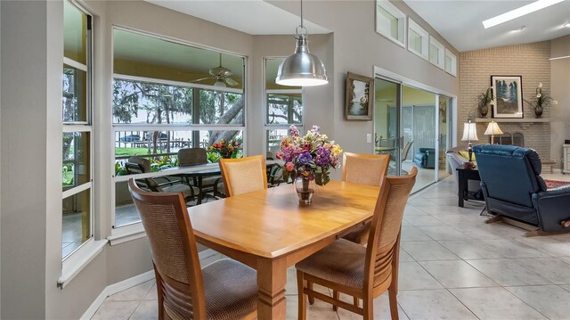 12104 Elbert St, Clermont, FL 34711 - dining area featuring a ceiling fan and light tile patterned floors