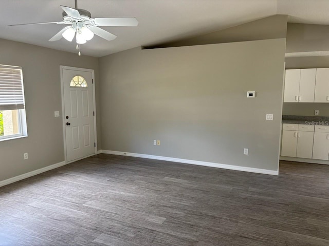 4046 E Bennett St, Inverness, FL 34453 - entryway with a ceiling fan, baseboards, and vaulted ceiling
