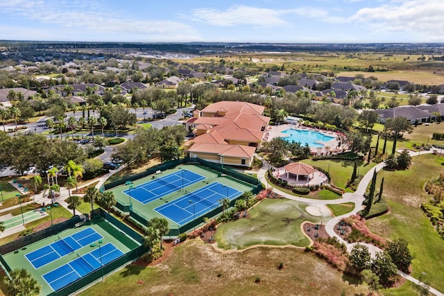 aerial view with a residential view