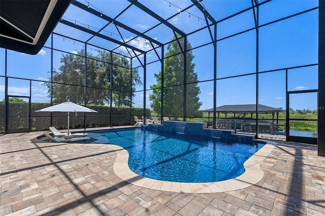 outdoor pool featuring a patio area