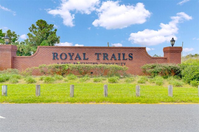 view of community sign