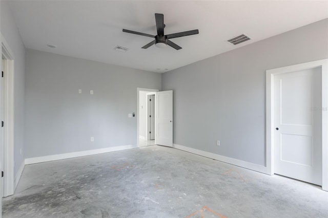 42191 Cashew St, Eustis, FL 32736 - unfurnished bedroom with unfinished concrete flooring and ceiling fan